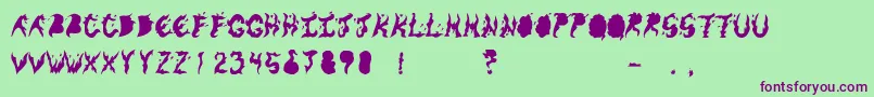 KeneelMessy Font – Purple Fonts on Green Background