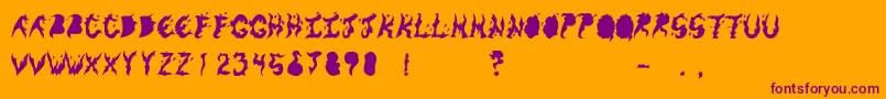KeneelMessy Font – Purple Fonts on Orange Background