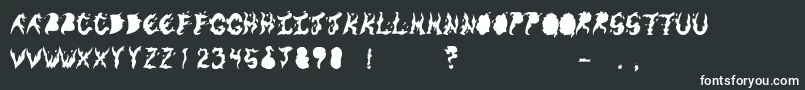 KeneelMessy-fontti – valkoiset fontit mustalla taustalla