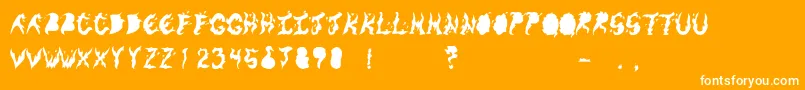 KeneelMessy Font – White Fonts on Orange Background