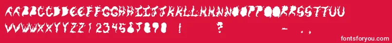 KeneelMessy Font – White Fonts on Red Background