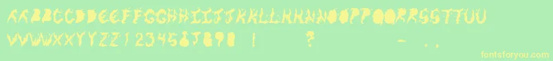 KeneelMessy-Schriftart – Gelbe Schriften auf grünem Hintergrund