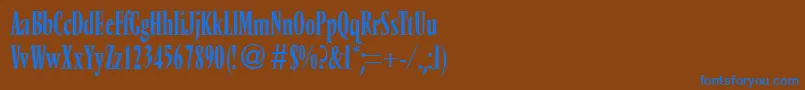 Шрифт VendomecondtwoRegularDb – синие шрифты на коричневом фоне