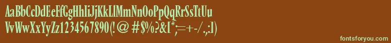 Шрифт VendomecondtwoRegularDb – зелёные шрифты на коричневом фоне