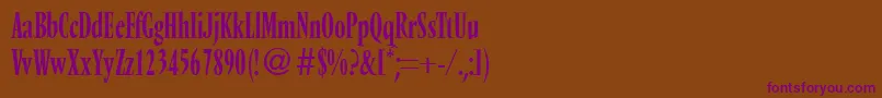 Czcionka VendomecondtwoRegularDb – fioletowe czcionki na brązowym tle