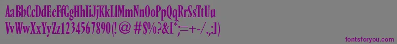 Шрифт VendomecondtwoRegularDb – фиолетовые шрифты на сером фоне