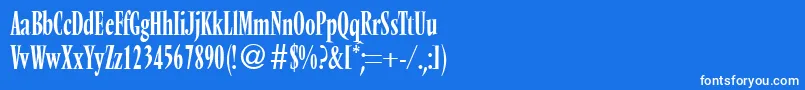 フォントVendomecondtwoRegularDb – 青い背景に白い文字