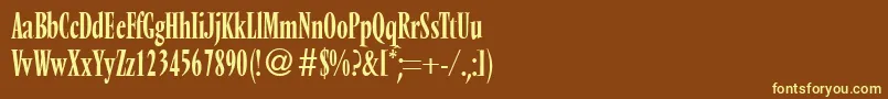 VendomecondtwoRegularDb-fontti – keltaiset fontit ruskealla taustalla