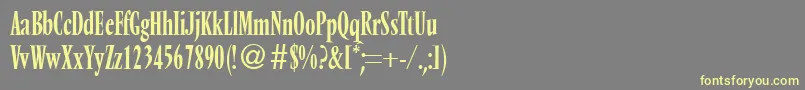 VendomecondtwoRegularDb-fontti – keltaiset fontit harmaalla taustalla