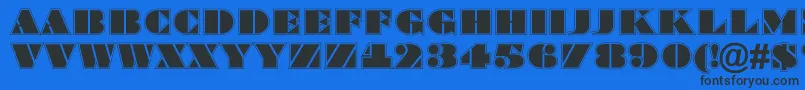 フォントBragga8 – 黒い文字の青い背景