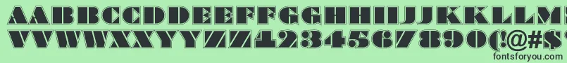 Czcionka Bragga8 – czarne czcionki na zielonym tle
