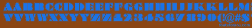 Bragga8-Schriftart – Blaue Schriften auf braunem Hintergrund