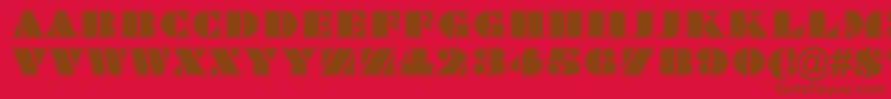 Bragga8 Font – Brown Fonts on Red Background