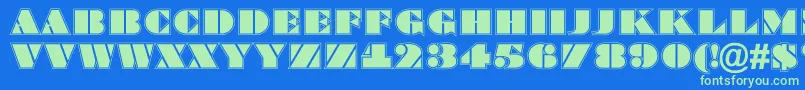 Bragga8 Font – Green Fonts on Blue Background