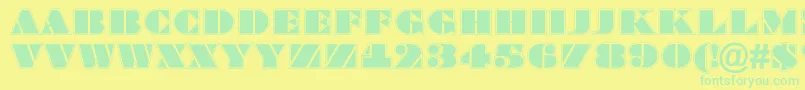 Bragga8 Font – Green Fonts on Yellow Background