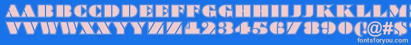 フォントBragga8 – ピンクの文字、青い背景