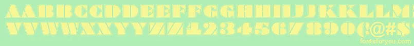 フォントBragga8 – 黄色の文字が緑の背景にあります