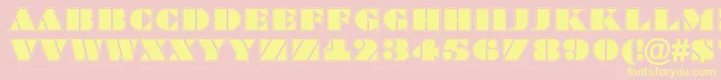 Bragga8-Schriftart – Gelbe Schriften auf rosa Hintergrund