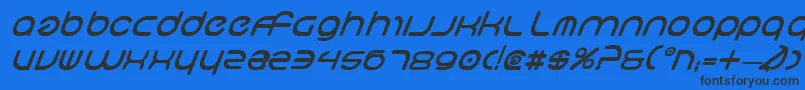 NeoGeoBoldItalic-Schriftart – Schwarze Schriften auf blauem Hintergrund