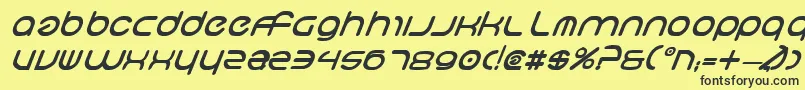 Czcionka NeoGeoBoldItalic – czarne czcionki na żółtym tle