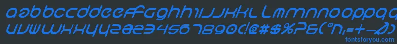 NeoGeoBoldItalic Font – Blue Fonts on Black Background