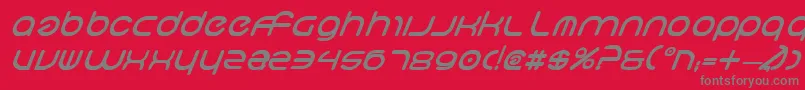 Fonte NeoGeoBoldItalic – fontes cinzas em um fundo vermelho