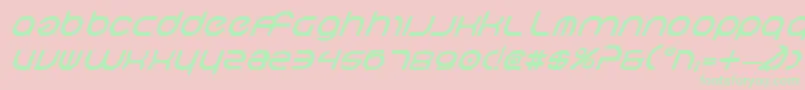 NeoGeoBoldItalic Font – Green Fonts on Pink Background