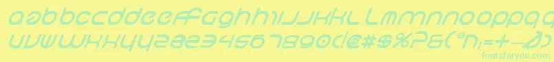 NeoGeoBoldItalic Font – Green Fonts on Yellow Background
