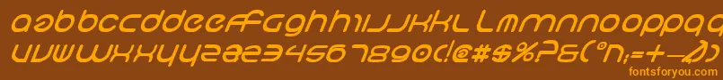 NeoGeoBoldItalic Font – Orange Fonts on Brown Background