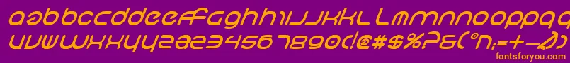 NeoGeoBoldItalic Font – Orange Fonts on Purple Background