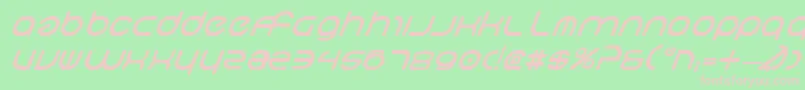 Fonte NeoGeoBoldItalic – fontes rosa em um fundo verde