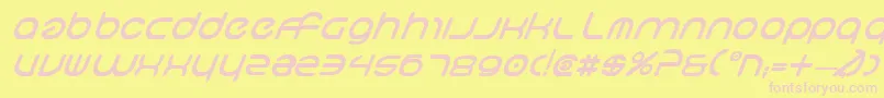 NeoGeoBoldItalic Font – Pink Fonts on Yellow Background