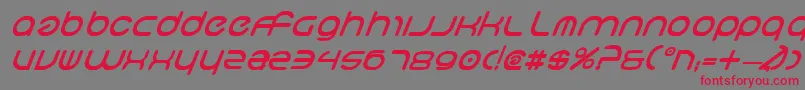 フォントNeoGeoBoldItalic – 赤い文字の灰色の背景