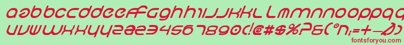 フォントNeoGeoBoldItalic – 赤い文字の緑の背景