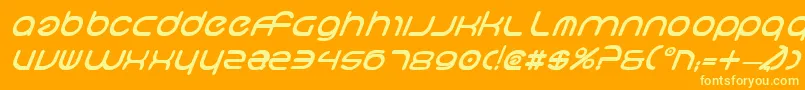 Шрифт NeoGeoBoldItalic – жёлтые шрифты на оранжевом фоне