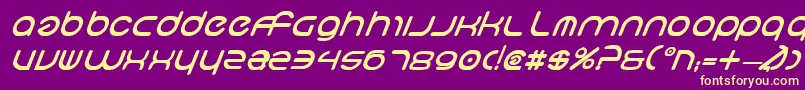 NeoGeoBoldItalic Font – Yellow Fonts on Purple Background