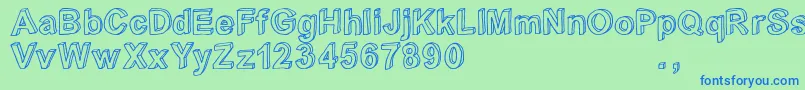 Crialtrial Font – Blue Fonts on Green Background