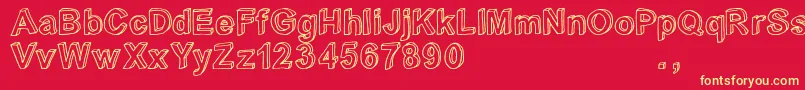 Crialtrial Font – Yellow Fonts on Red Background