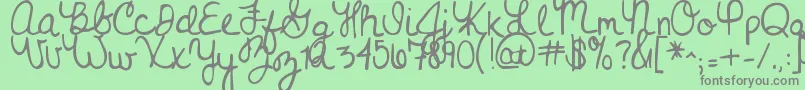 Nevergrowup Font – Gray Fonts on Green Background