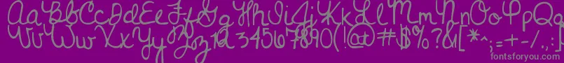 Weitere Informationen zur Nevergrowup-Schriftart Nevergrowup-Schriftart – Graue Schriften auf violettem Hintergrund