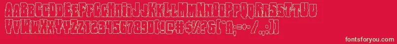 フォントBogbeastout – 赤い背景に緑の文字