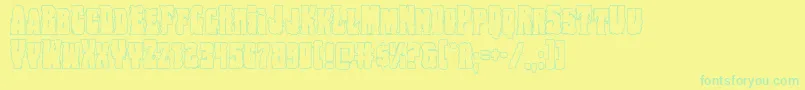 Bogbeastout Font – Green Fonts on Yellow Background