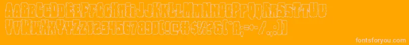 Bogbeastout-Schriftart – Rosa Schriften auf orangefarbenem Hintergrund