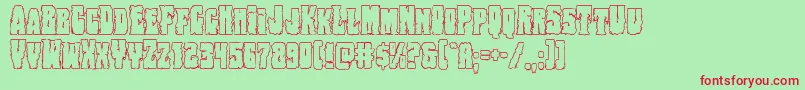 Bogbeastout Font – Red Fonts on Green Background