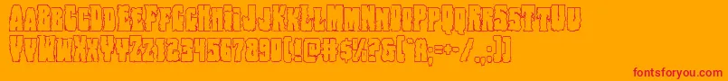 フォントBogbeastout – オレンジの背景に赤い文字