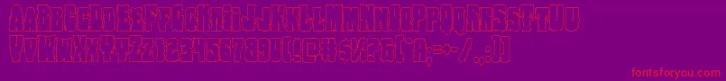 Bogbeastout-Schriftart – Rote Schriften auf violettem Hintergrund