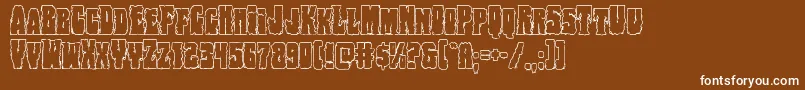 Fonte Bogbeastout – fontes brancas em um fundo marrom
