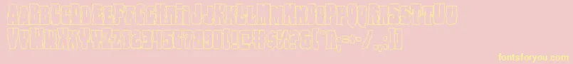 Bogbeastout-Schriftart – Gelbe Schriften auf rosa Hintergrund