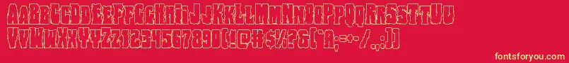 Bogbeastout Font – Yellow Fonts on Red Background