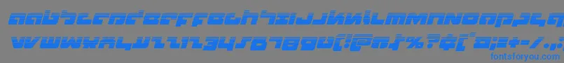 Boomstickhalfital-Schriftart – Blaue Schriften auf grauem Hintergrund